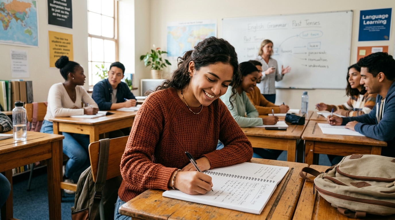 Estudiantes en clase de inglés en CENDIA English Institute